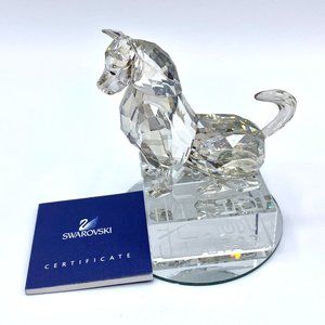 Swarovski  Crystal Chineses Zodiac --Dog crystal figurine COA w/display mirror